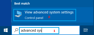 Open Advanced System Settings Using Windows Search