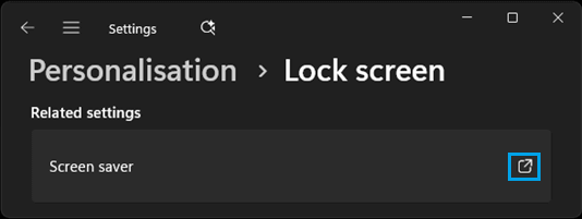 Screen Saver Settings Option in Windows