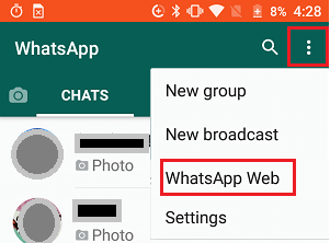 Open WhatsApp Web on Android Phone