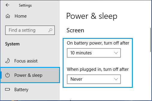 Set Screen Turn OFF Timings on Windows PC