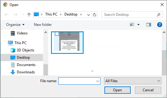 Select File from Computer to Attach to WhatsApp Message