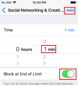 Set Time Limit For Apps on iPhone