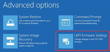 Öffnen Sie Die Option Uefi-Firmwareeinstellungen In Windows 