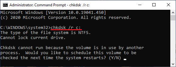 Windows Check Disk Command