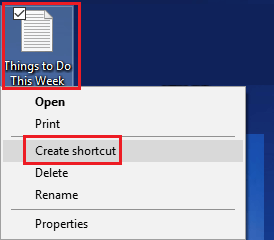 Create Shortcut to File