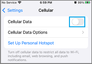 Disable Cellular Data Usage on iPhone