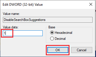 Disable Web Suggestions in Windows 10 Search Using Registry