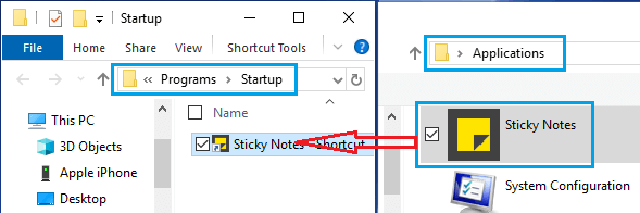 Add Program Shortcut to Startup Folder