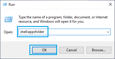 Open Apps Folder Using Run Command