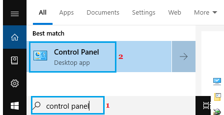 abra o painel de controle no PC com Windows