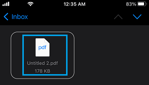 Open PDF File Attached to Email on iPhone