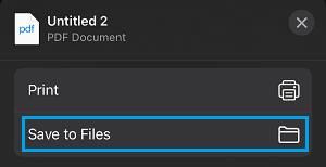 Save PDF Files to Files Option on iPhone