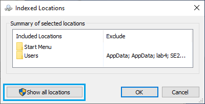 Alle Windows-Indizierungsspeicherorte Anzeigen