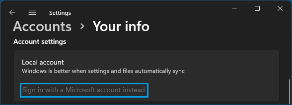 Sign-in With Microsoft Account 