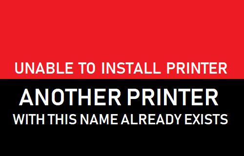 Unable to Install Printer. Another Printer With This Name Already Exists