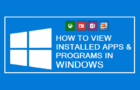View Installed Apps & Programs In Windows