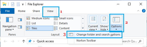 Change Folder and Search Options Using File Explorer