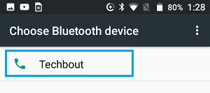 Choose Bluetooth Device to Transfer Files to