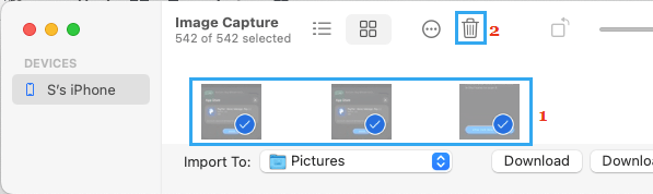 Delete All iPhone Photos Using Image Capture