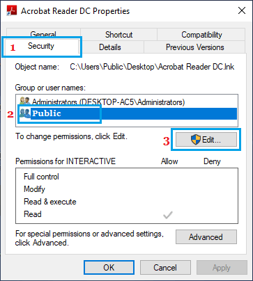 Edit User Permissions For Adobe Acrobat