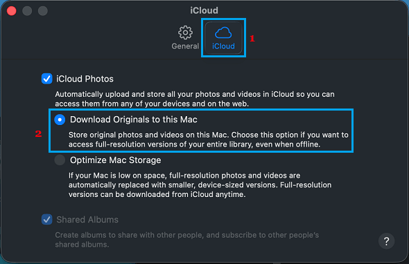 Enable Download Originals to This Mac Option