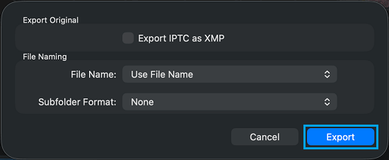 Export Original iCloud Photo Options