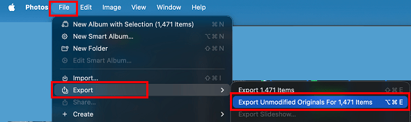 Export Unmodified Original iCloud Photos to Mac