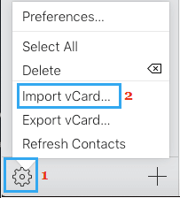 Import vCard to iCloud