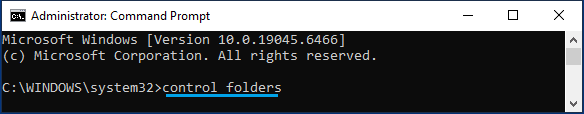 Open File Explorer Options Using Command Prompt