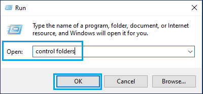 Open File Explorer Options Using Run Command