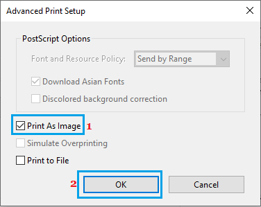 Print As Image Option in Adobe Acrobat