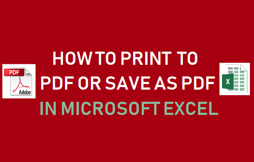 Print to PDF or Save As PDF in Microsoft Excel