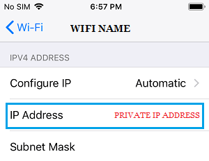 IP Address of iPhone