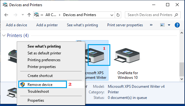 Remove Printer With WS In Its Name
