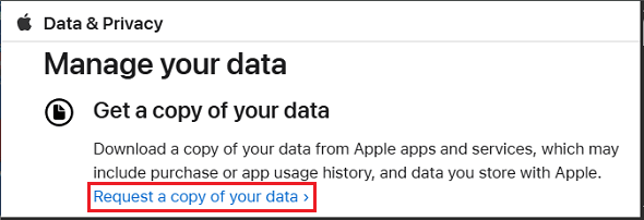 Request a copy of iCloud Photos from Apple