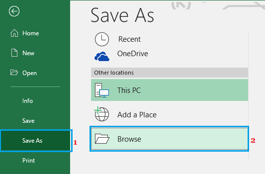 Save As PDF Option in Microsoft Excel