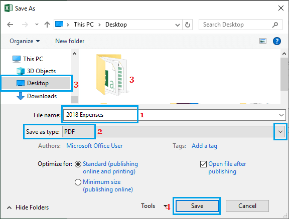 Save Excel File As PDF