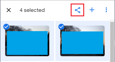 Select Photos and Share Icon in Google Photos
