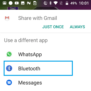 Share Contacts Using Bluetooth on Android Phone