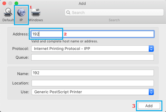 Connect a Network Printer With an IP Address