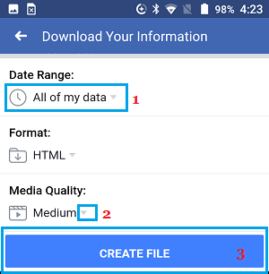 Select Photo Quality and Create Download File