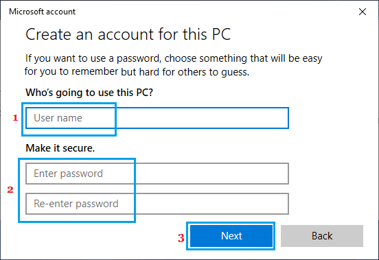 Create Local User Account On Windows PC