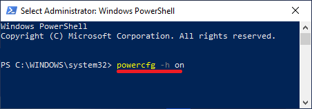 Enable Hibernate Mode in Windows Using PowerShell Command