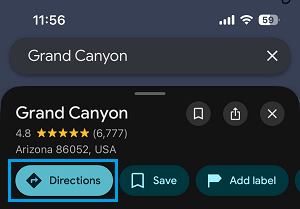 Get Direction Option in Google Maps