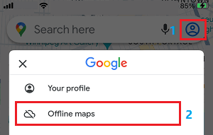 Offline Maps Settings Option on iPhone