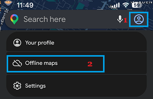 Open Offline Google Maps on iPhone