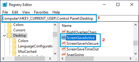 ScreenSaveActive Key in Windows Registry