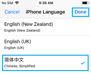 Change iPhone Language 