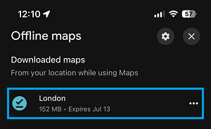 Select Downloaded Offline Google Map