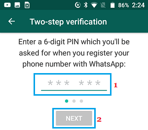 Setup 6-digit PIN For WhatsApp
